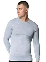 Likralı Uzun Kollu Erkek Fanila Atlet Gümüş 4022 Gri detay görünüm