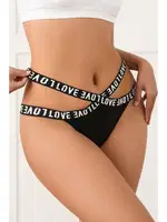 Love Yazılı Pencereli Fantazi Kadın Külot MissisX 1020 Siyah detay görünüm