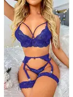 Mavi Dantel Jartiyer Takım missisX 62004 Mavi detay görünüm