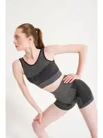 Melanjlı Dikişsiz Kalın Askılı Sporcu Sütyeni FormActive 1710 Siyah görsel 12