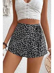 Merry See Baskılı Şık Şort Etek Çok Renkli Merry See MS4426 Çok Renkli