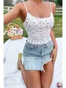 Çiçek Desenli Askılı Atlet Bluz Crop Top Merry See MS 3906 Çok Renkli