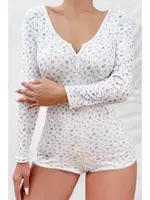 Merry See Çiçek Desenli Tasarım Tulum Gecelik Body Çok Renkli MS 2366 Çok Renkli farklı açı