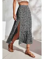 Çiçekli Yırtmaç Detaylı Etek Çok Renkli Merry See MS7116 Çok Renkli Çok Renkli