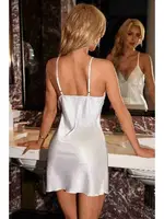 Dantelli Şık Yırtmaçlı Saten Gecelik Beyaz Merry See MS2374 Beyaz Beyaz detay görünüm