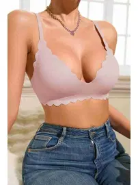 Merry See Dikişsiz Balensiz Çıkarılabilir Pedli Lazer Kesim Görünmez Sütyen Merry See AN2000 Pembe