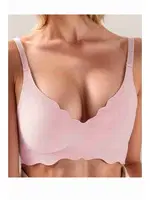 Dikişsiz Balensiz Çıkarılabilir Pedli Lazer Kesim Görünmez Sütyen Merry See AN2000 Pembe Pembe detay görünüm