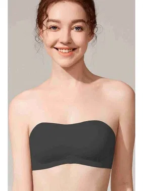 Merry See Dikişsiz Balensiz Çıkarılır Pedli Lazer Kesim Kaydırmaz Şeffaf Silikonlu Straplez Sütyen Merry See AN2003 Siyah - Alternatif Görünüm