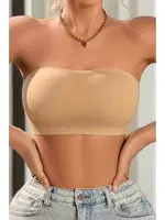 Dikişsiz Balensiz Çıkarılır Pedli Lazer Kesim Kaydırmaz Şeffaf Silikonlu Straplez Sütyen Merry See AN2003 TEN Ten detay görünüm