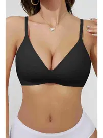 Merry See Dikişsiz Balensiz Desteksiz Lazer Kesim İzbırakmaz Görünmez Sütyen Merry See MSB5699 Siyah