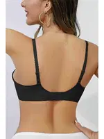 Dikişsiz Balensiz Desteksiz Lazer Kesim İzbırakmaz Görünmez Sütyen Merry See MSB5699 Siyah Siyah farklı açı