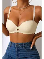 Dikişsiz Balensiz Hafif Destekli Kalpli Lazer Kesim Görünmez Sütyen Merry See MSB9975 TEN Ten detay görünüm