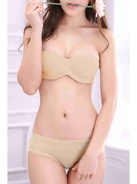 Merry See Dikişsiz Balensiz Hafif Destekli Lazer Kesim Görünmez Straplez Sütyen Merry See MSB7762 TEN - Alternatif Görünüm