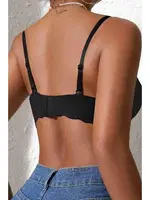 Dikişsiz Balensiz Hafif Destekli Lazer Kesim Görünmez Sütyen Merry See MSB2471 Siyah Siyah görsel 4