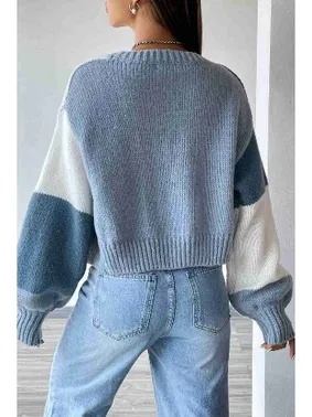 Merry See Düşük Omuzlu Yumuşak Dokulu Salaş Triko Hırka Merry See MS4418 Çok Renkli - Alternatif Görünüm