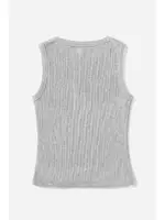 Düz Renk Kadın Kolsuz Bluz Crop Top Gri Merry See MS 3905 Gri Gri görsel 6