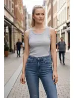 Düz Renk Kadın Kolsuz Bluz Crop Top Gri Merry See MS 3905 Gri Gri detay görünüm