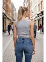 Düz Renk Kadın Kolsuz Bluz Crop Top Gri Merry See MS 3905 Gri Gri görsel 4