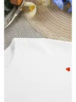 Kalp Baskılı Uzun Kollu İnce Kumaş Dökümlü Pijama Takımı Merry See MS2386 Beyaz Beyaz görsel 4