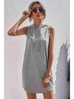 Merry See Kapüşonlu Kolsuz Elbise MS 2369 - Gri Gri görsel 4