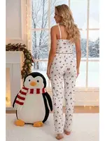 Kiraz Baskılı Askılı Şık Pijama Takımı Beyaz Merry See MS4092 Beyaz Beyaz farklı açı