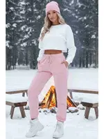 Lastik Paça Yüksek Bel İçi Şardonlu Özel Kumaş Eşofman Altı Merry See MS4000 Pembe Pembe detay görünüm