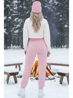 Lastik Paça Yüksek Bel İçi Şardonlu Özel Kumaş Eşofman Altı Merry See MS4000 Pembe Pembe farklı açı