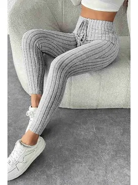 Merry See Yüksek Bel Özel Kumaş Tayt Gri Merry See MS4001 Gri - Alternatif Görünüm