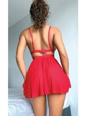 NightLight Metal Aksesuarlı Pencereli Fantazi Tül Gecelik NightLight 3453-1 - Alternatif Görünüm