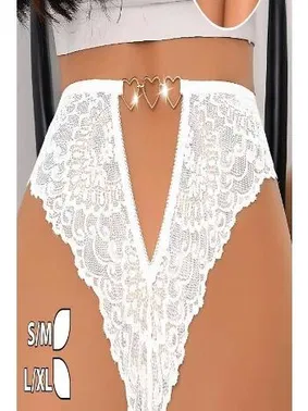 Real Passione Metal Kalp Aksesuarlı Fantazi Dantel Külot Real Passione 322 - Alternatif Görünüm