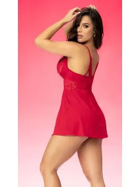 For Dreams Mini Dantel Detaylı Kırmızı Gecelik For Dreams 8608 - Alternatif Görünüm