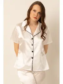 Miorre Gömlek Yaka Saten Pijama Üst Miorre 001-001161