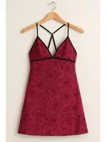 Derin Sırt Dekolteli Fantezi Gecelik Miorre 001-000890 Bordo farklı açı