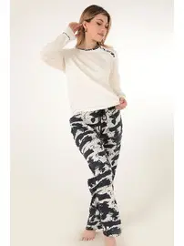 Miorre Uzun Kollu Desenli Kadın Pijama Takımı Miorre 001-015072