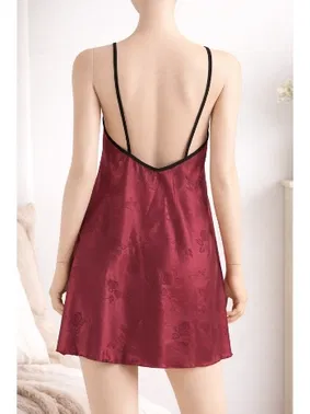 Miorre Gül Desenli Saten Mini Fantezi Gecelik Miorre 001-000887 - Alternatif Görünüm