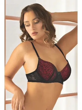 Miorre Kırmızı Kaplı Dantelli Push-Up Dolgulu Sütyen Miorre 148-006015