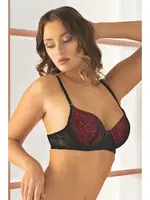 Kırmızı Kaplı Dantelli Push-Up Dolgulu Sütyen Miorre 148-006015 Siyah