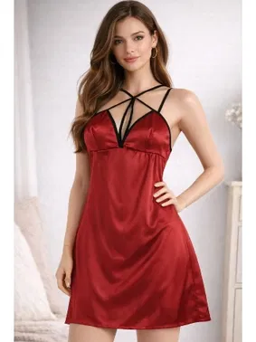 Miorre Sırt Dekolteli Kadın Saten Gecelik Miorre 001-000885