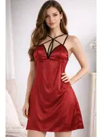 Sırt Dekolteli Kadın Saten Gecelik Miorre 001-000885 Bordo