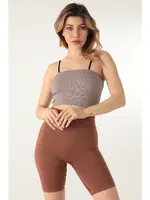 Straplez Askılı Fitilli Spor Büstiyer Miorre 999-ZZ0141 Vizon görsel 4