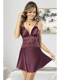 Miss Laris Çift Askılı Kadın Saten Gecelik Miss Laris 2032