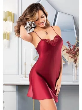 Miss Laris Basic Dantelli Kadın Saten Gecelik Miss Laris 2073