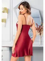 Basic Dantelli Kadın Saten Gecelik Miss Laris 2073 Bordo detay görünüm