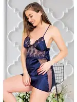 Çapraz Askılı Saten Kısa Kadın Gecelik Miss Laris 2092 Görsel