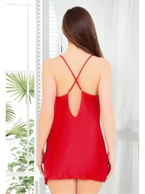 Miss Laris Çapraz Askılı Kadın Saten Gecelik Miss Laris 2099 - Alternatif Görünüm