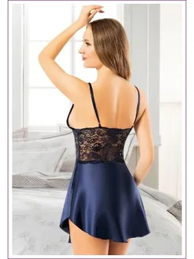 Miss Laris Asimetrik Kesim Saten Askılı Kadın Gecelik Miss Laris 2106 - Alternatif Görünüm