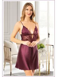 Miss Laris Ayar Askılı Saten Kadın Gecelik Miss Laris 2107