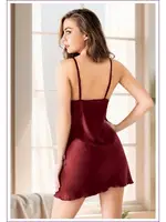 Yakası Dantelli Ayar Askılı Saten Gecelik Miss Laris 2145 Görsel detay görünüm