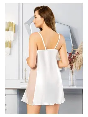 Miss Laris Büyük Beden İnce Askıkı Saten Gecelik Miss Laris 4023 - Alternatif Görünüm