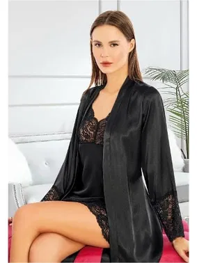 Miss Laris Dantelli İkili Saten Takım Miss Laris 5055 - Alternatif Görünüm